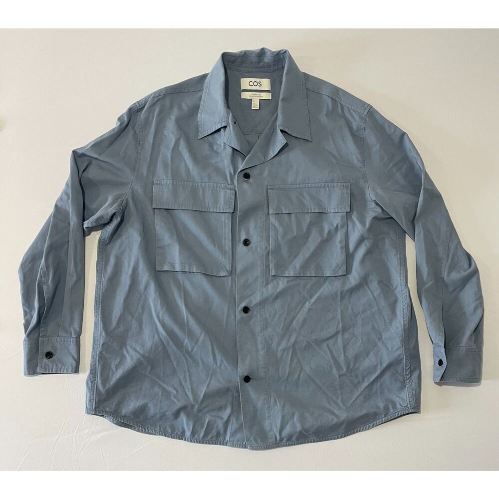 COS Mens‎ Blue Oversized Utility Military Style Shirt Jacket Shacket Size L